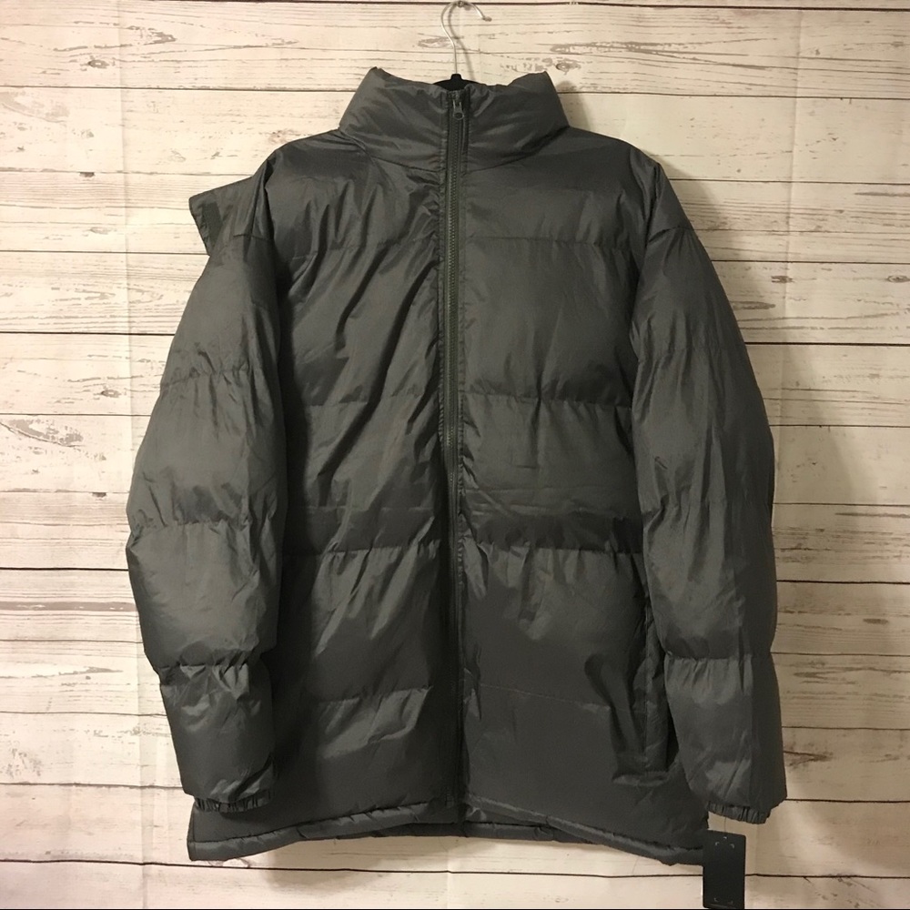 Andrew Marc Hooded Puffer Jacket Green Mens XL